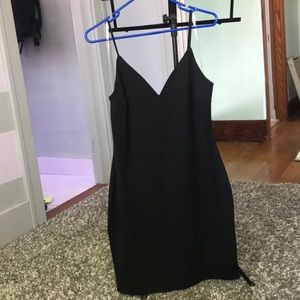 Black cocktail dress w/sequined strappy back